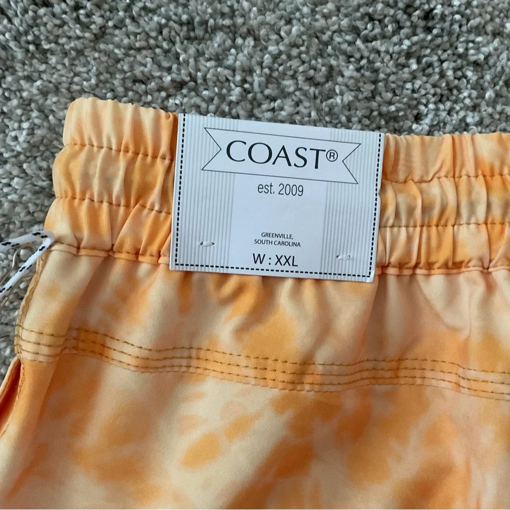 Coast Swim Trunk Mens XXL Short Mesh Lined 3 Pockets Coral NWT
